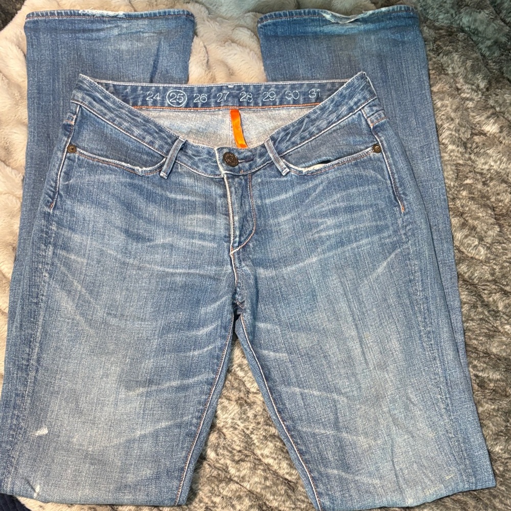 Earnest Sewn Medium Blue Boot Cut Jeans
